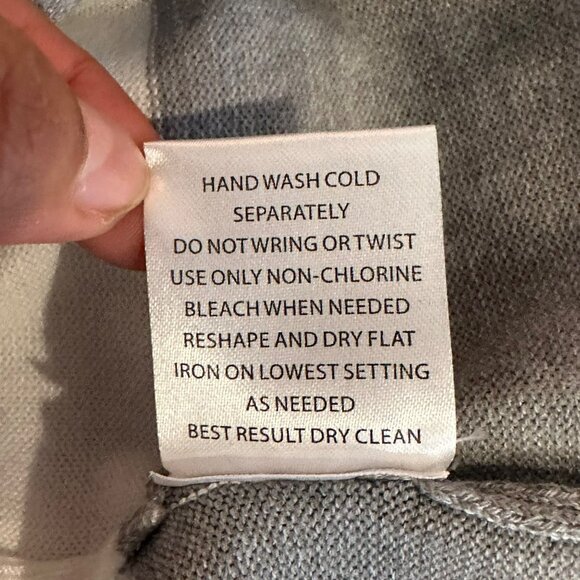 ✨Pink Rose Size L Cute Gray & White Striped Cowl Neck Sweater New ✨ - Picture 7 of 8